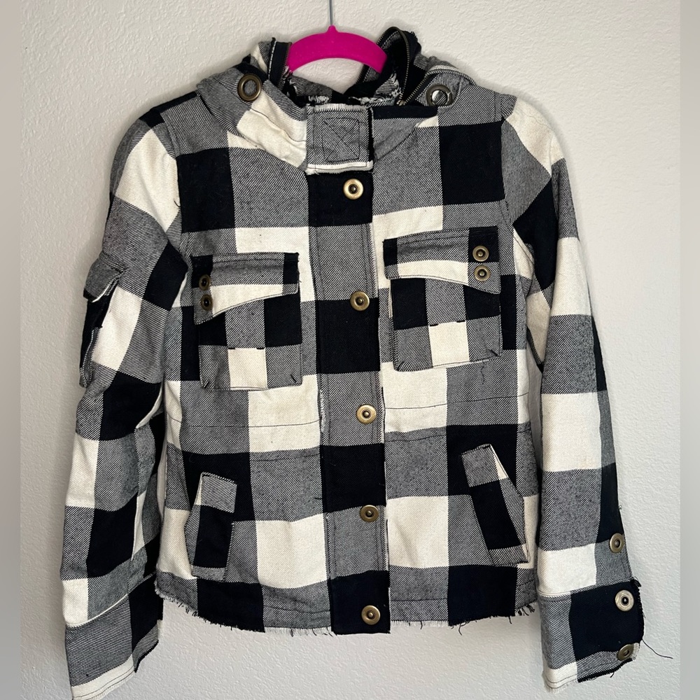 BB Dakota Flannel Hooded Jacket Coat #73